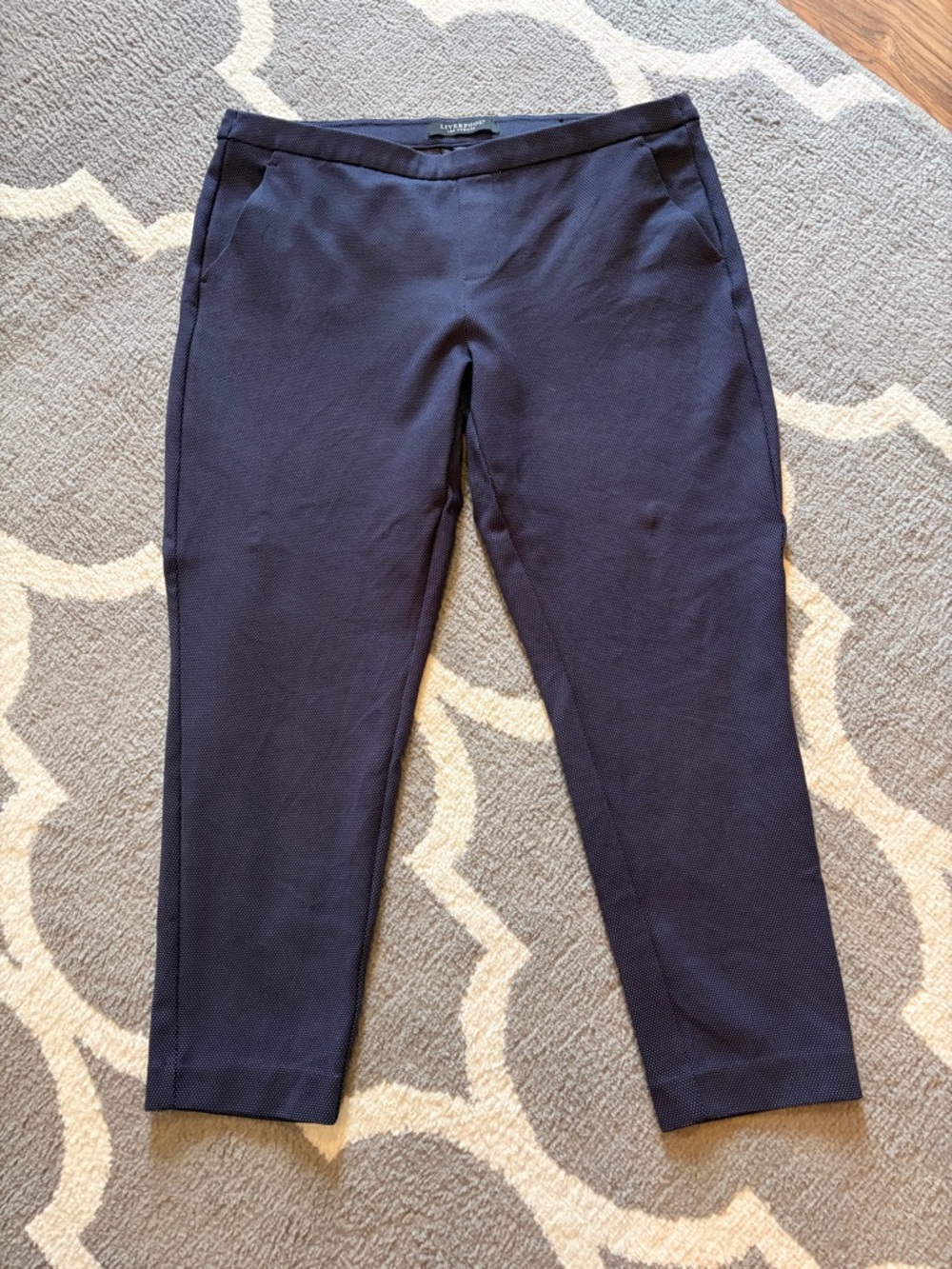 Liverpool Navy Straight-Leg Women's Pants